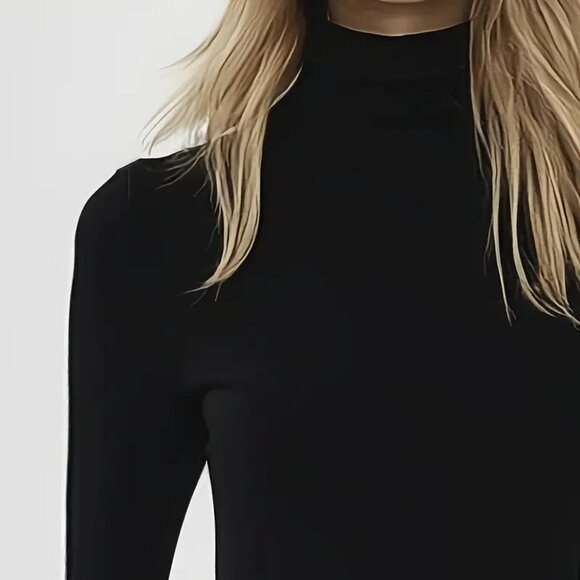 Gorgeous Ruffle Trimmed Turtleneck Dress - Picture 2 of 3